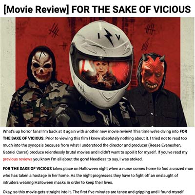 [Movie Review] FOR THE SAKE OF VICIOUS